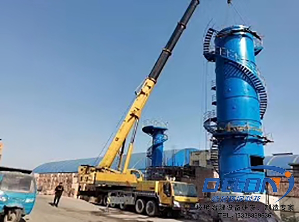 磚廠煙氣脫硫設備安裝現場